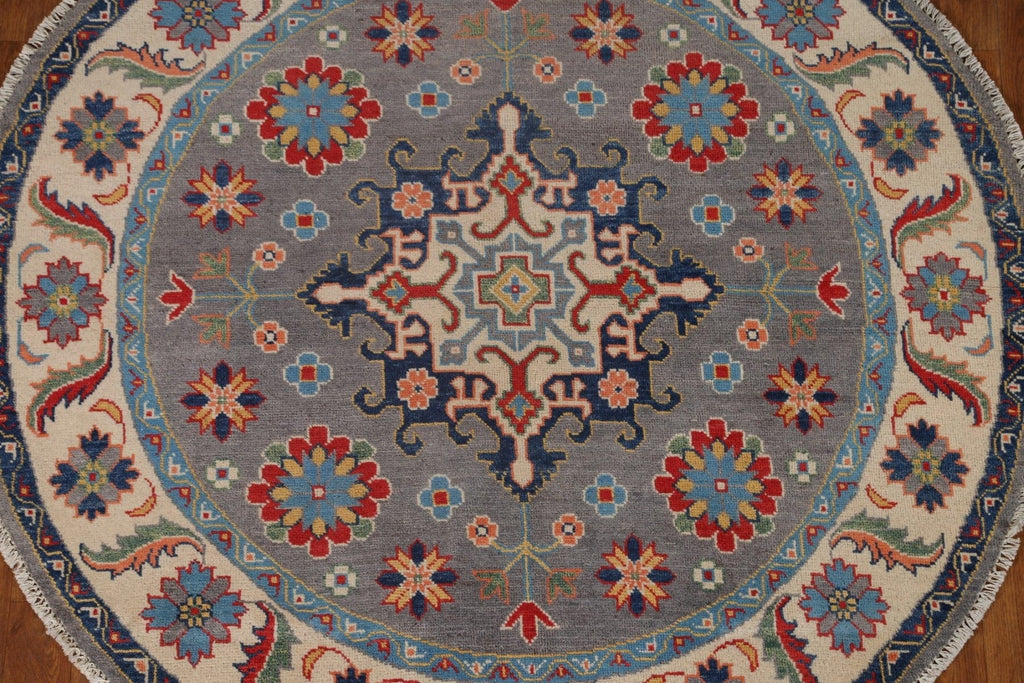 Geometric Kazak Round Area Rug 5x5