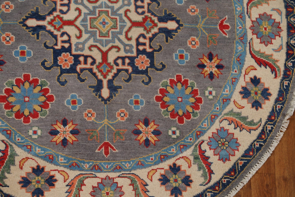 Geometric Kazak Round Area Rug 5x5