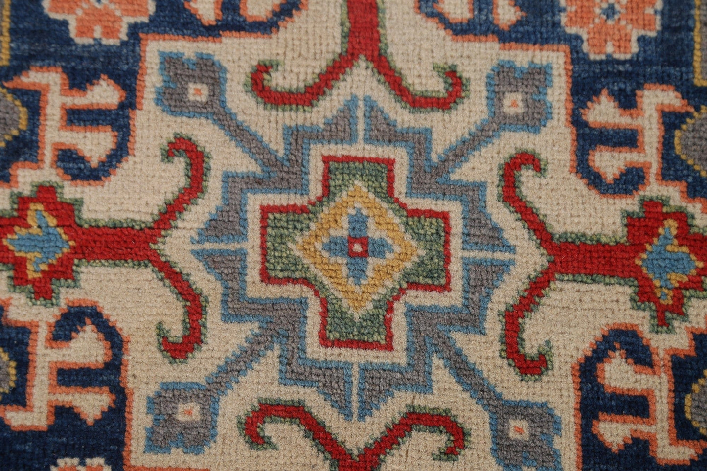 Geometric Kazak Round Area Rug 5x5