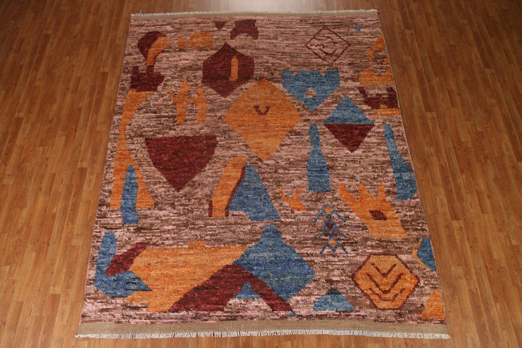 Geometric Wool Moroccan Area Rug 8x10