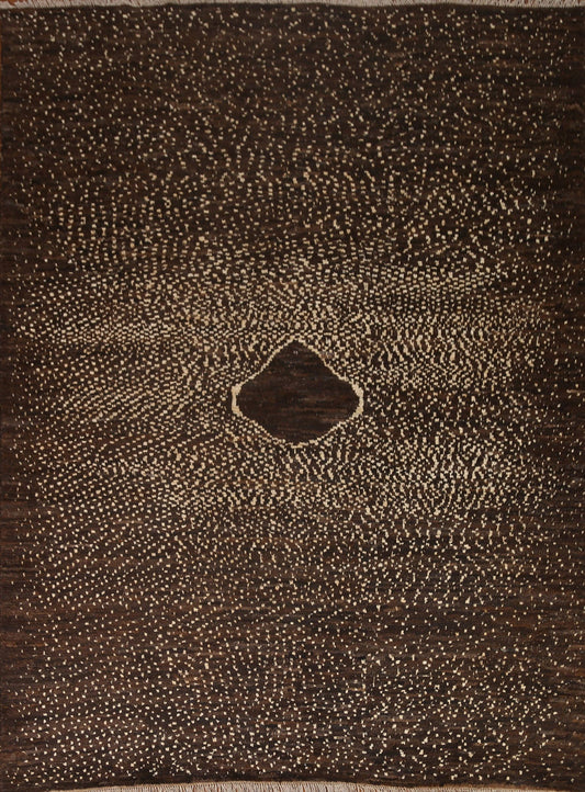 Dark Brown Moroccan Wool Area Rug 8x9