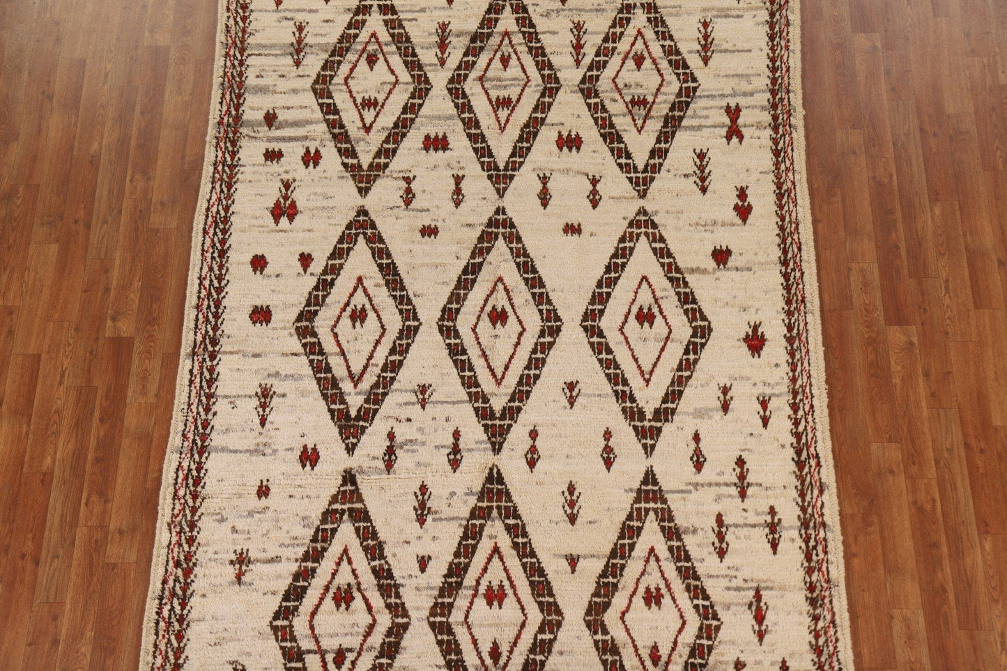 Geometric Wool Moroccan Area Rug 6x8