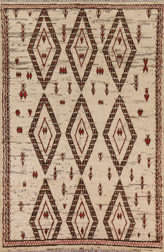 Geometric Wool Moroccan Area Rug 6x8