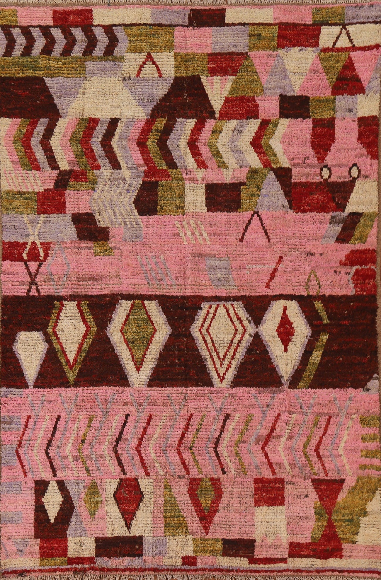 Geometric Wool Moroccan Area Rug 5x8