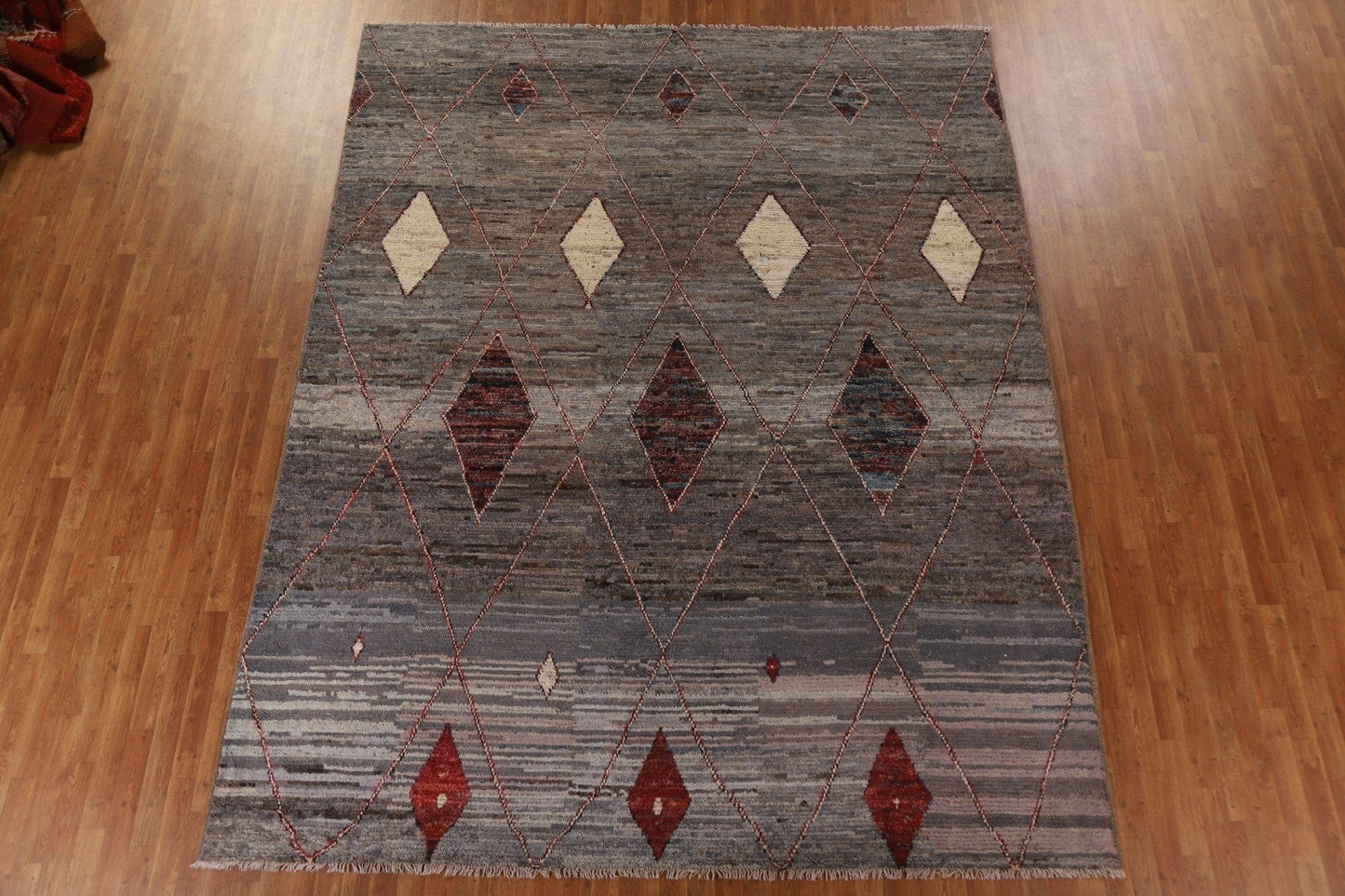 Geometric Moroccan Wool Area Rug 9x12