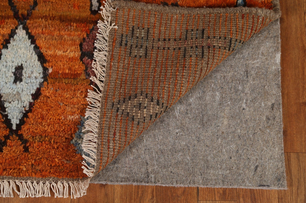 Orange Moroccan Wool Area Rug 6x8