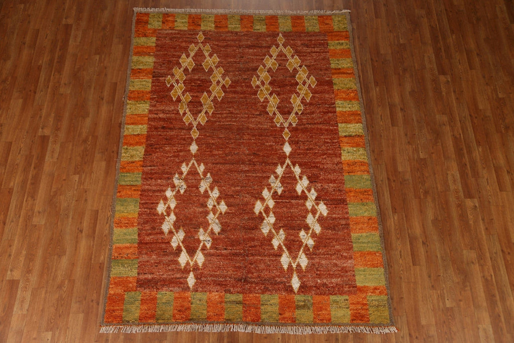 Geometric Moroccan Wool Area Rug 6x8