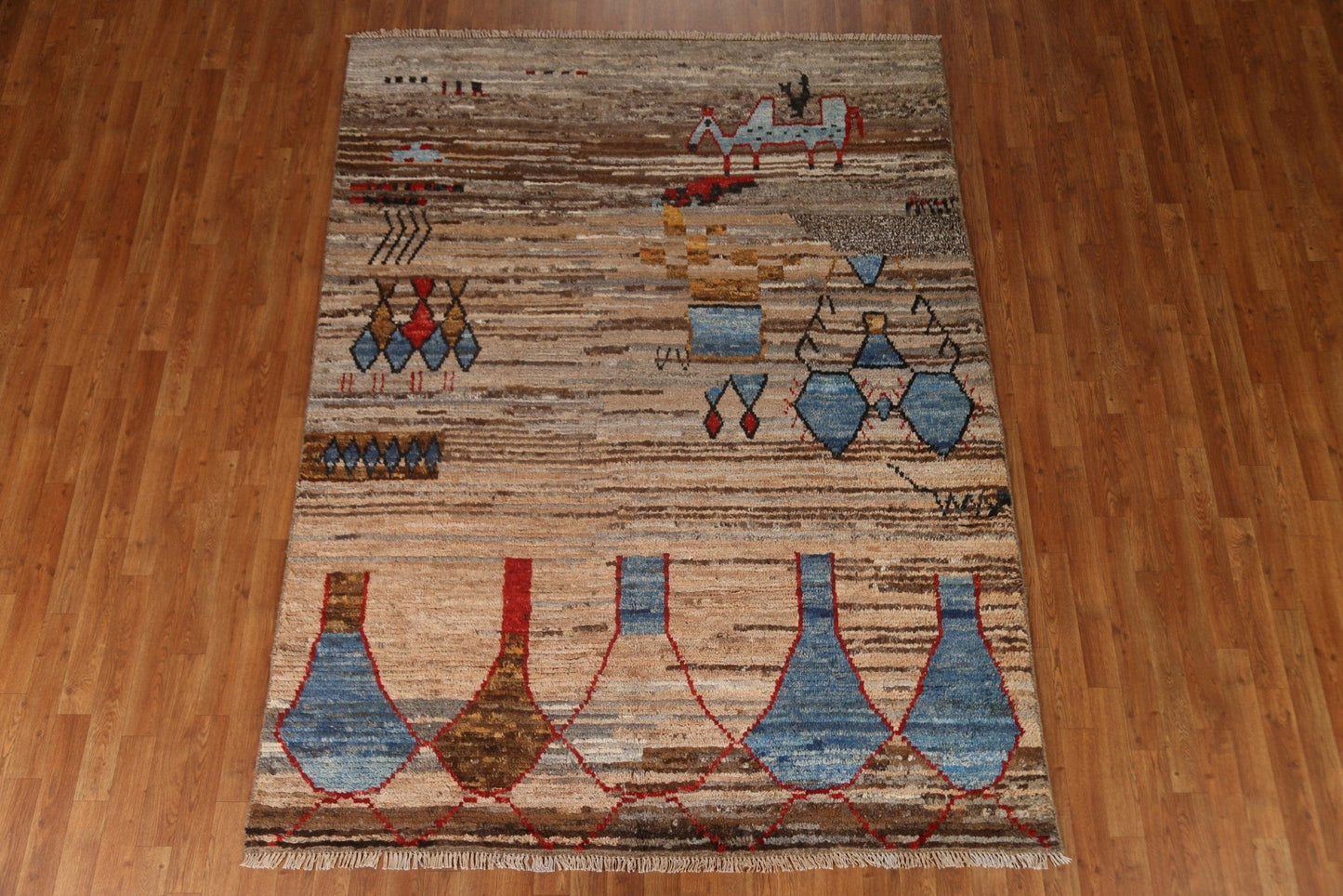 Handmade Moroccan Oriental Area Rug 6x8