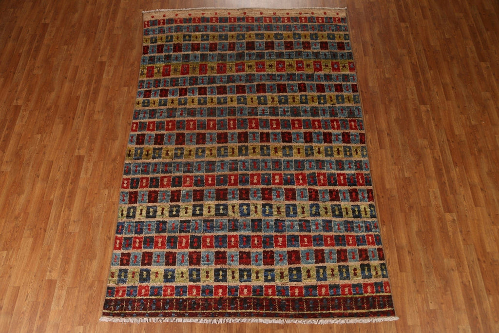 Geometric Moroccan Wool Area Rug 6x10