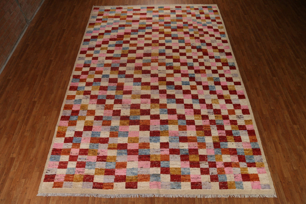 Checkered Moroccan Large Area Rug 10x14