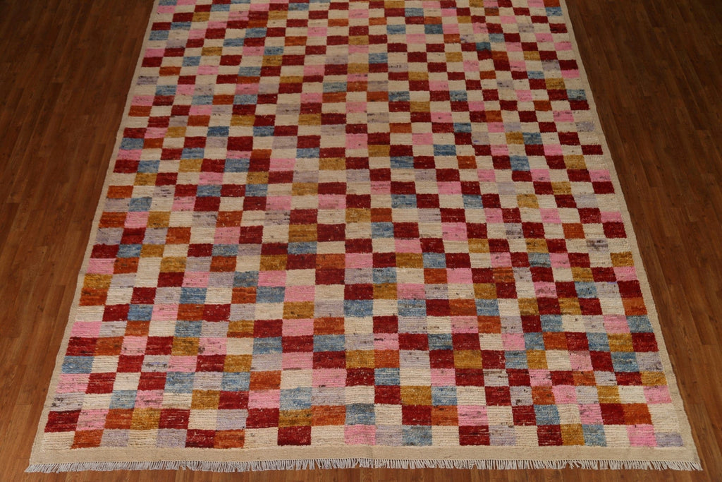 Checkered Moroccan Large Area Rug 10x14