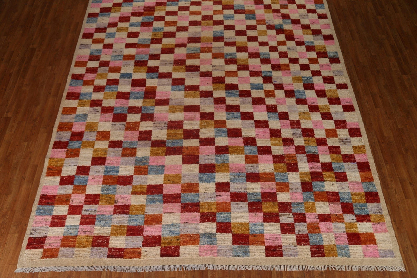 Checkered Moroccan Large Area Rug 10x14