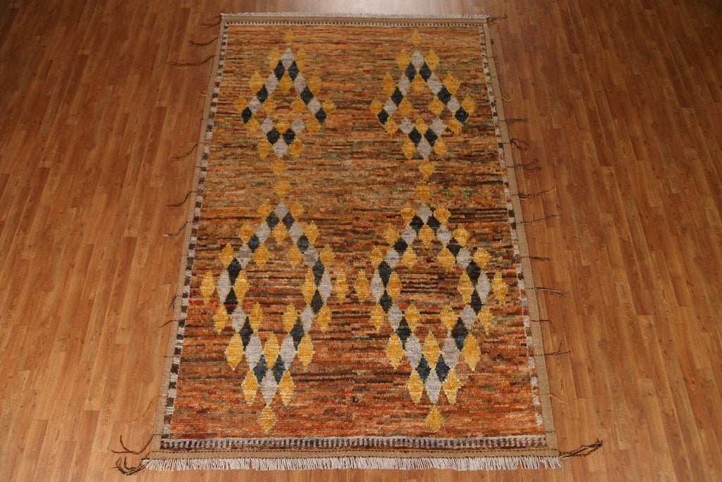 Geometric Moroccan Wool Area Rug 7x10