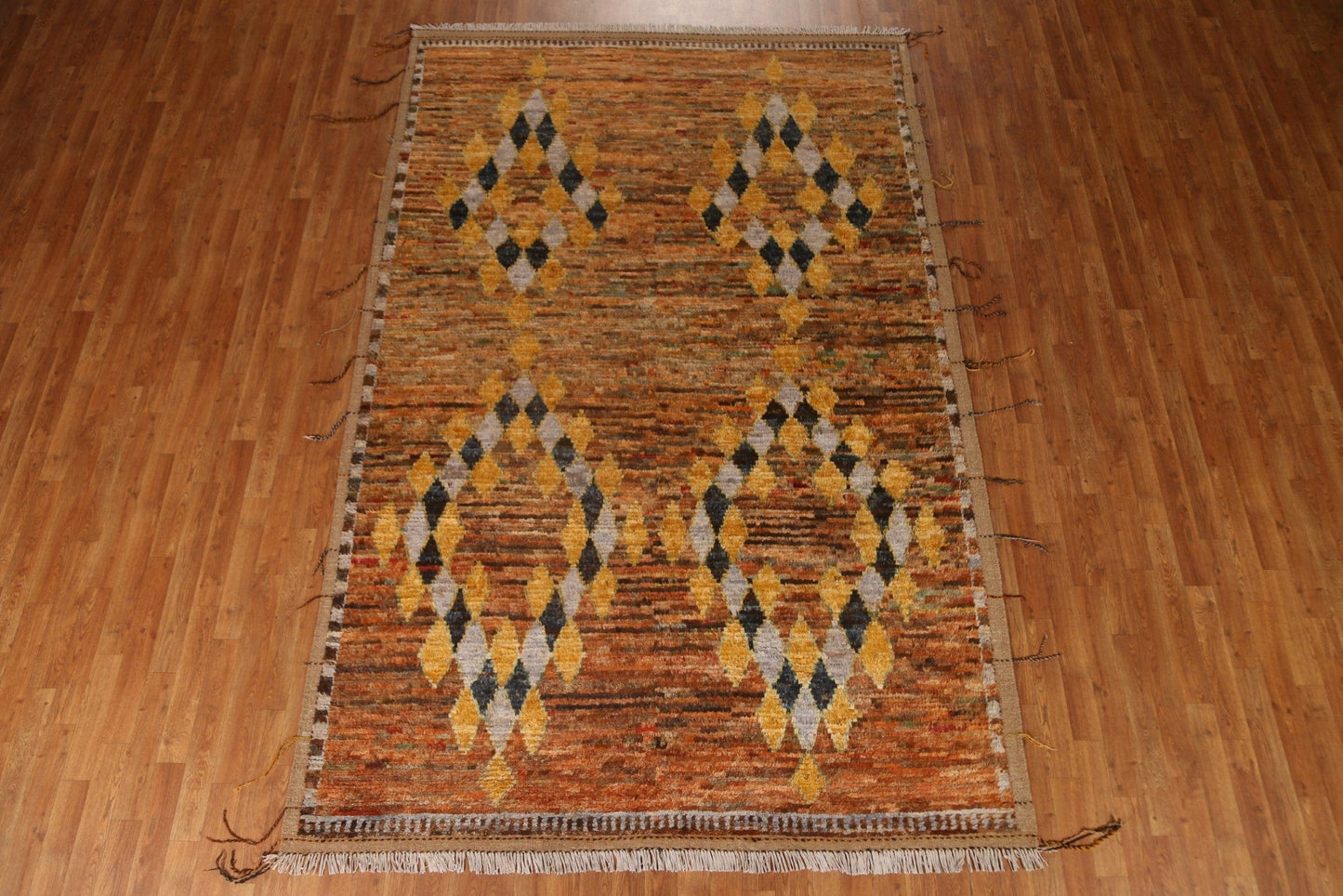 Geometric Moroccan Wool Area Rug 7x10