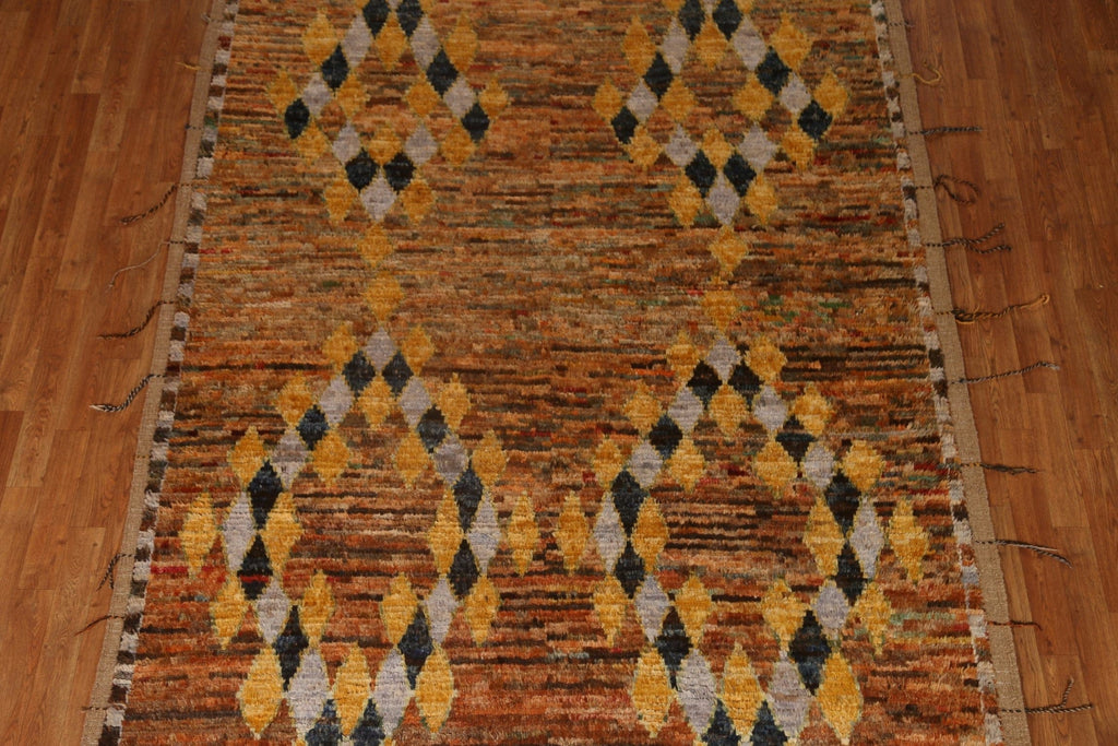 Geometric Moroccan Wool Area Rug 7x10