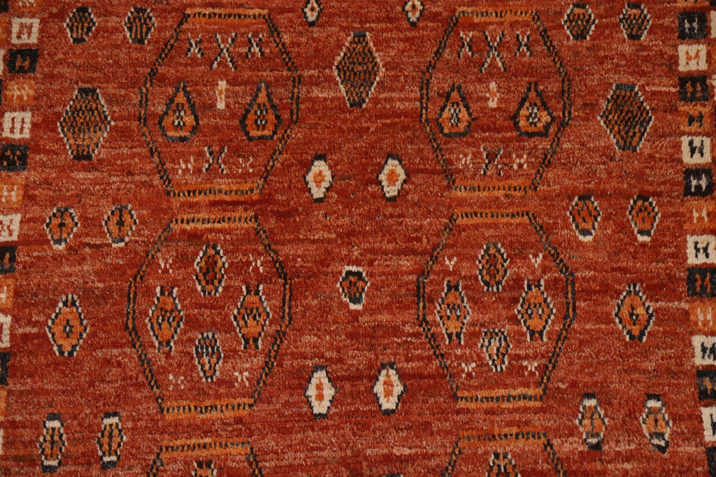 Orange Moroccan Tribal Wool Area Rug 6x8