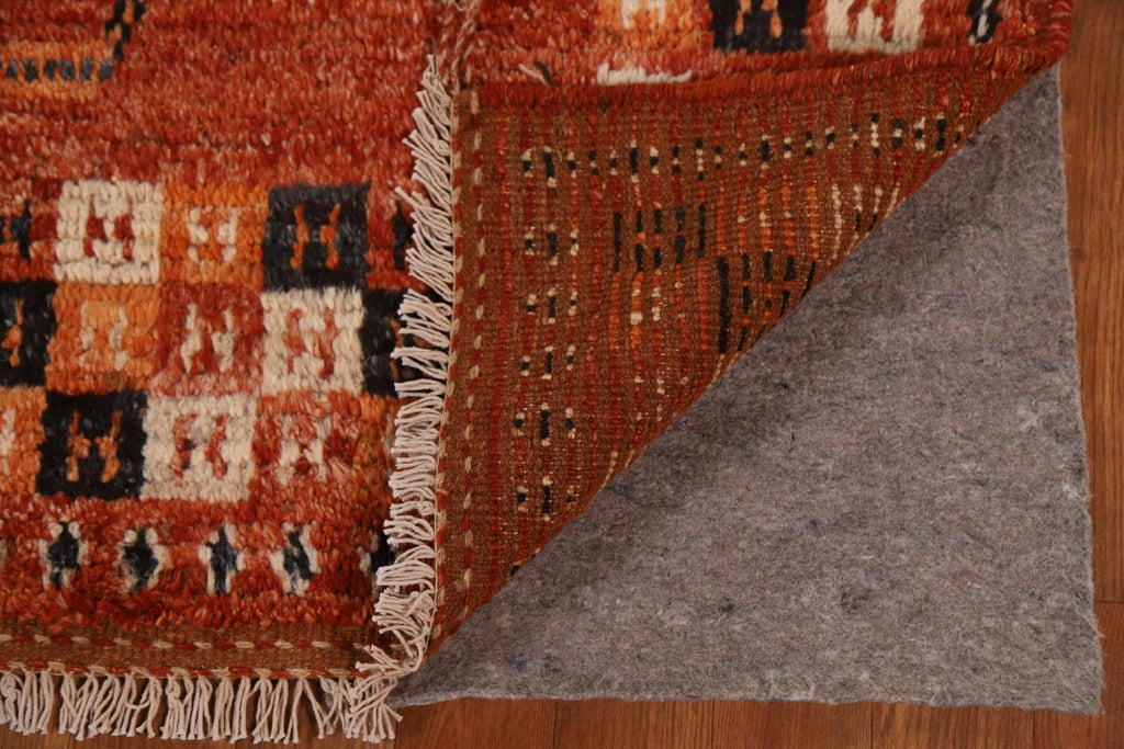 Orange Moroccan Tribal Wool Area Rug 6x8