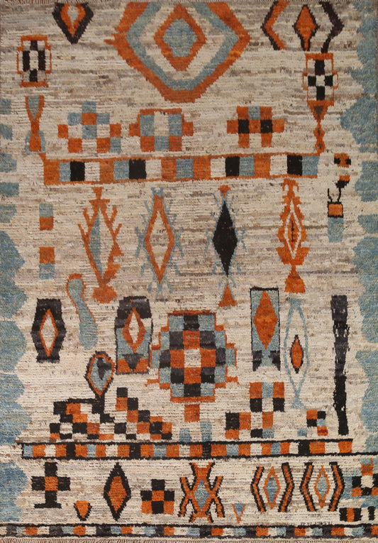 Tribal Moroccan Wool Area Rug 8x10