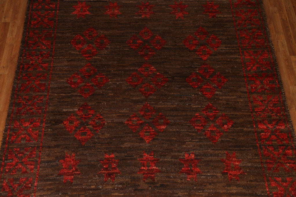 Dark Brown Moroccan Wool Area Rug 8x10