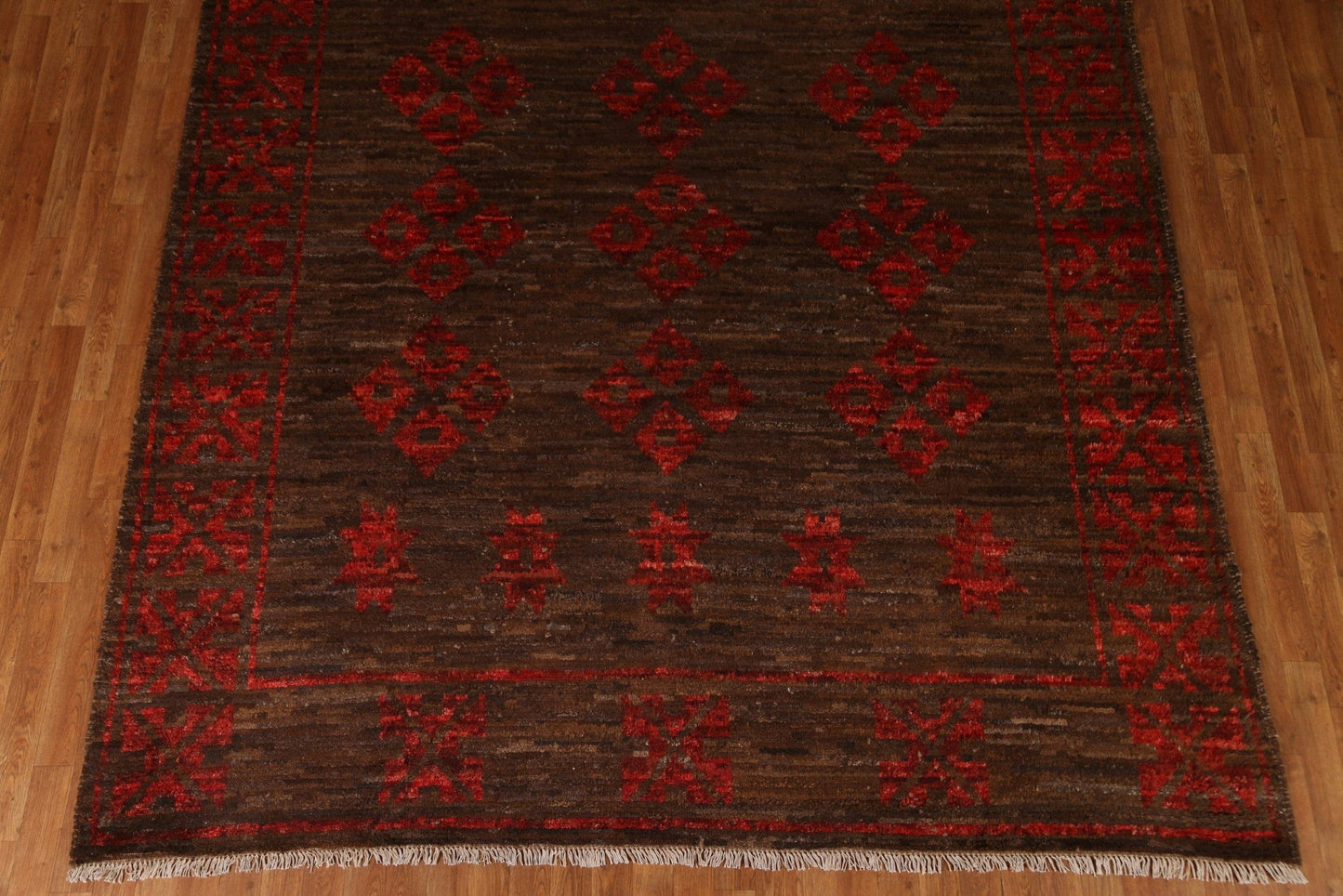 Dark Brown Moroccan Wool Area Rug 8x10