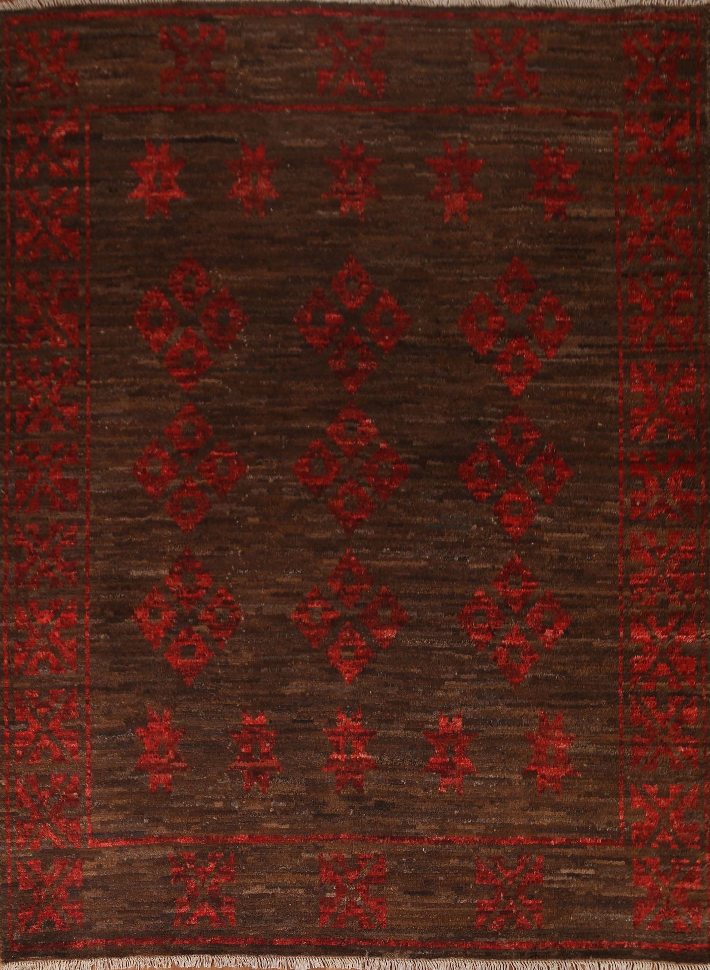 Dark Brown Moroccan Wool Area Rug 8x10