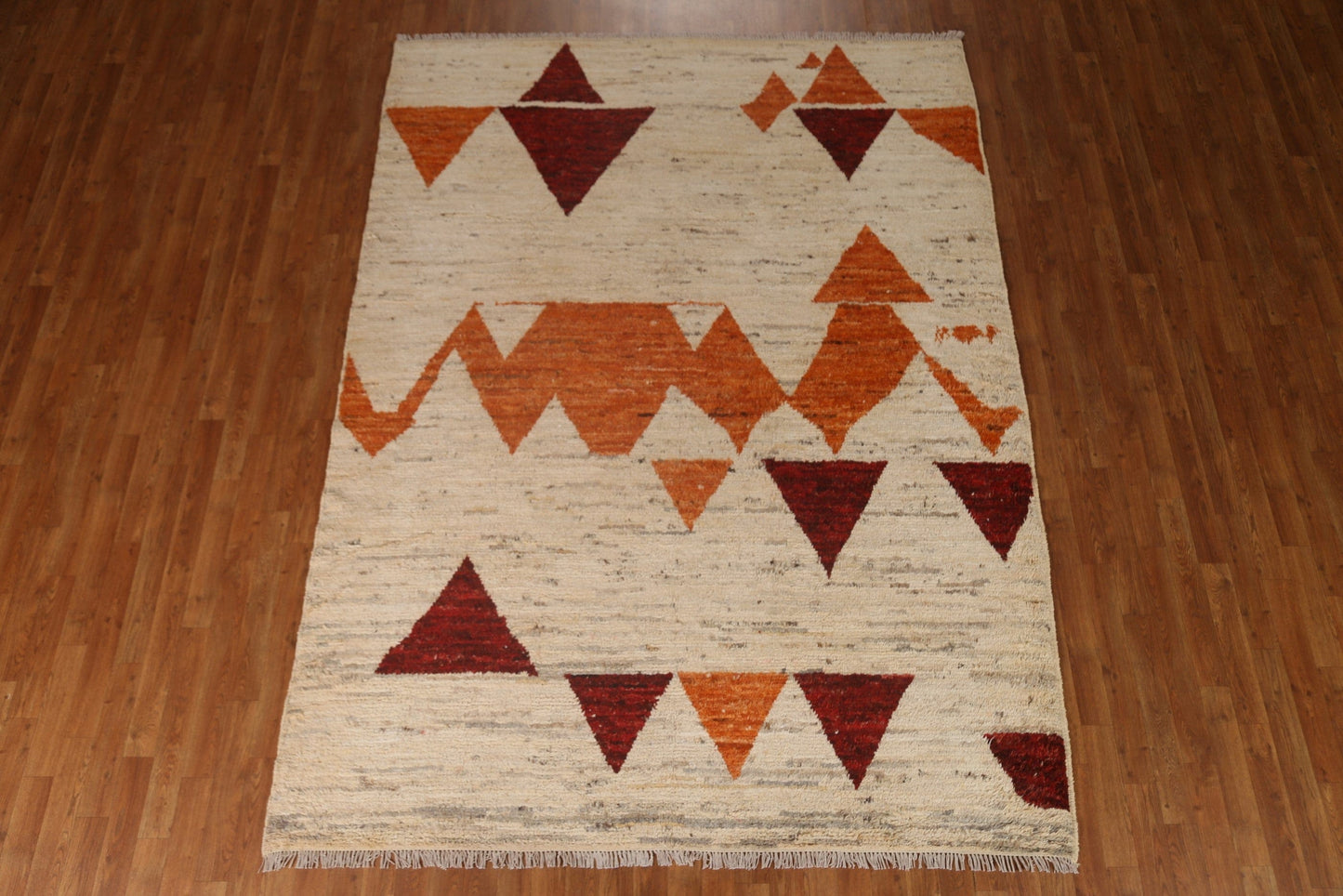 Geometric Moroccan Wool Area Rug 7x9