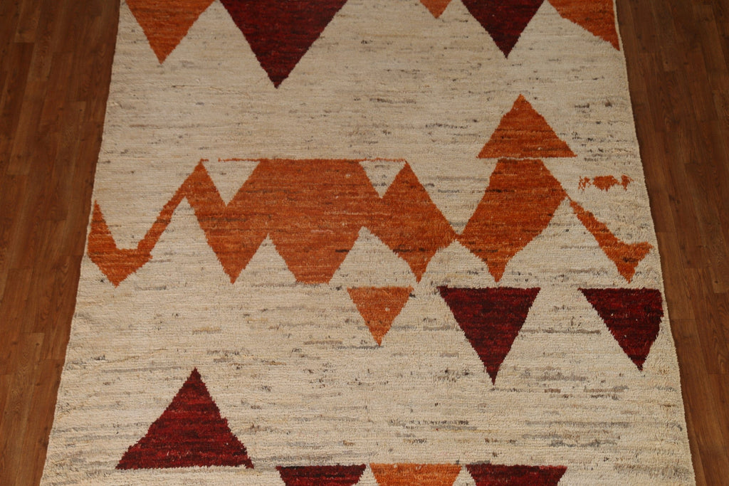 Geometric Moroccan Wool Area Rug 7x9