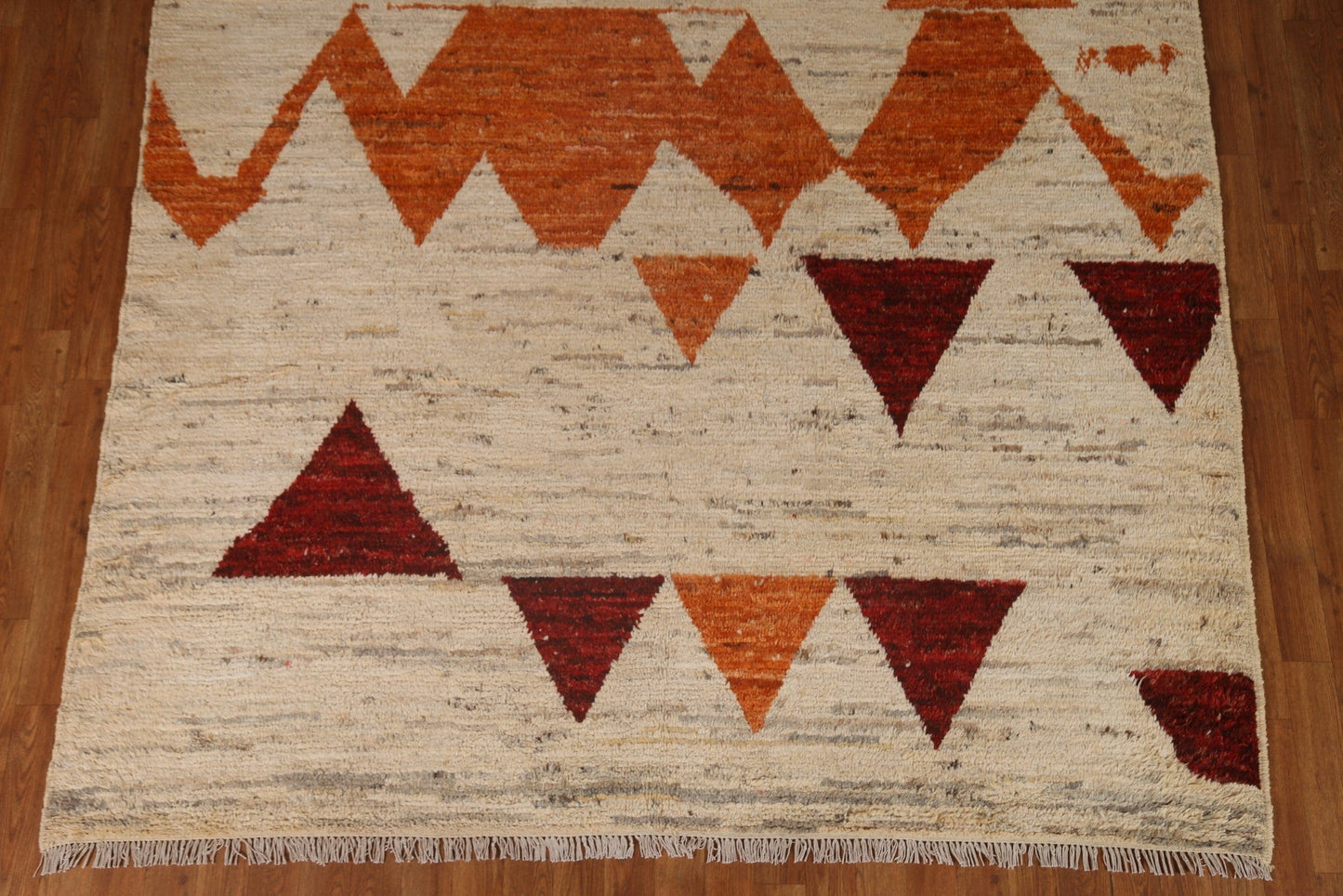 Geometric Moroccan Wool Area Rug 7x9