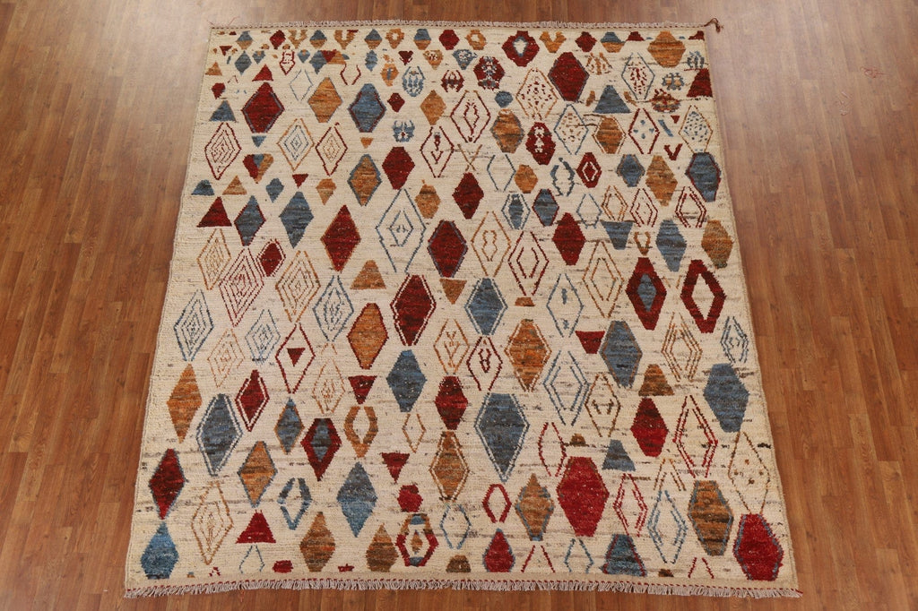 Geometric Moroccan Square Area Rug 9x9