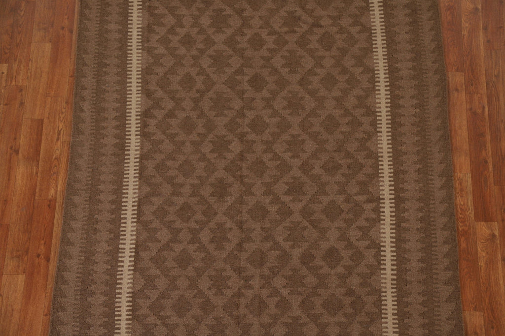 Brown Kilim Handmade Area Rug 5x6