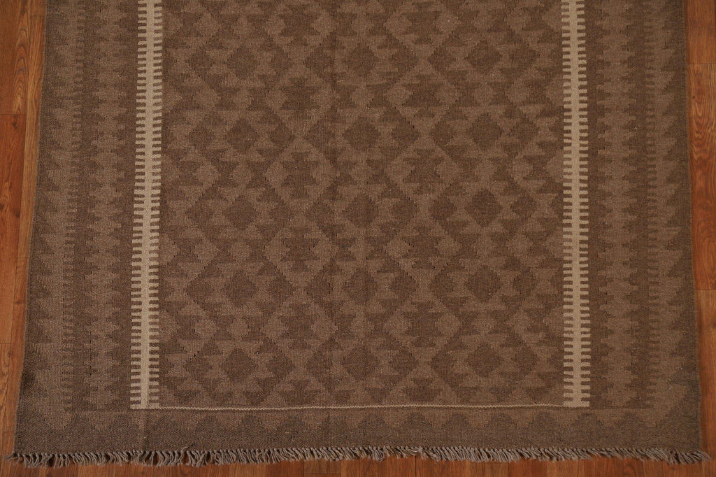 Brown Kilim Handmade Area Rug 5x6