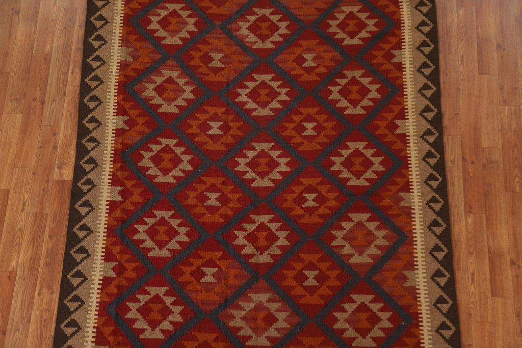 Geometric Wool Kilim Oriental Area Rug 5x7