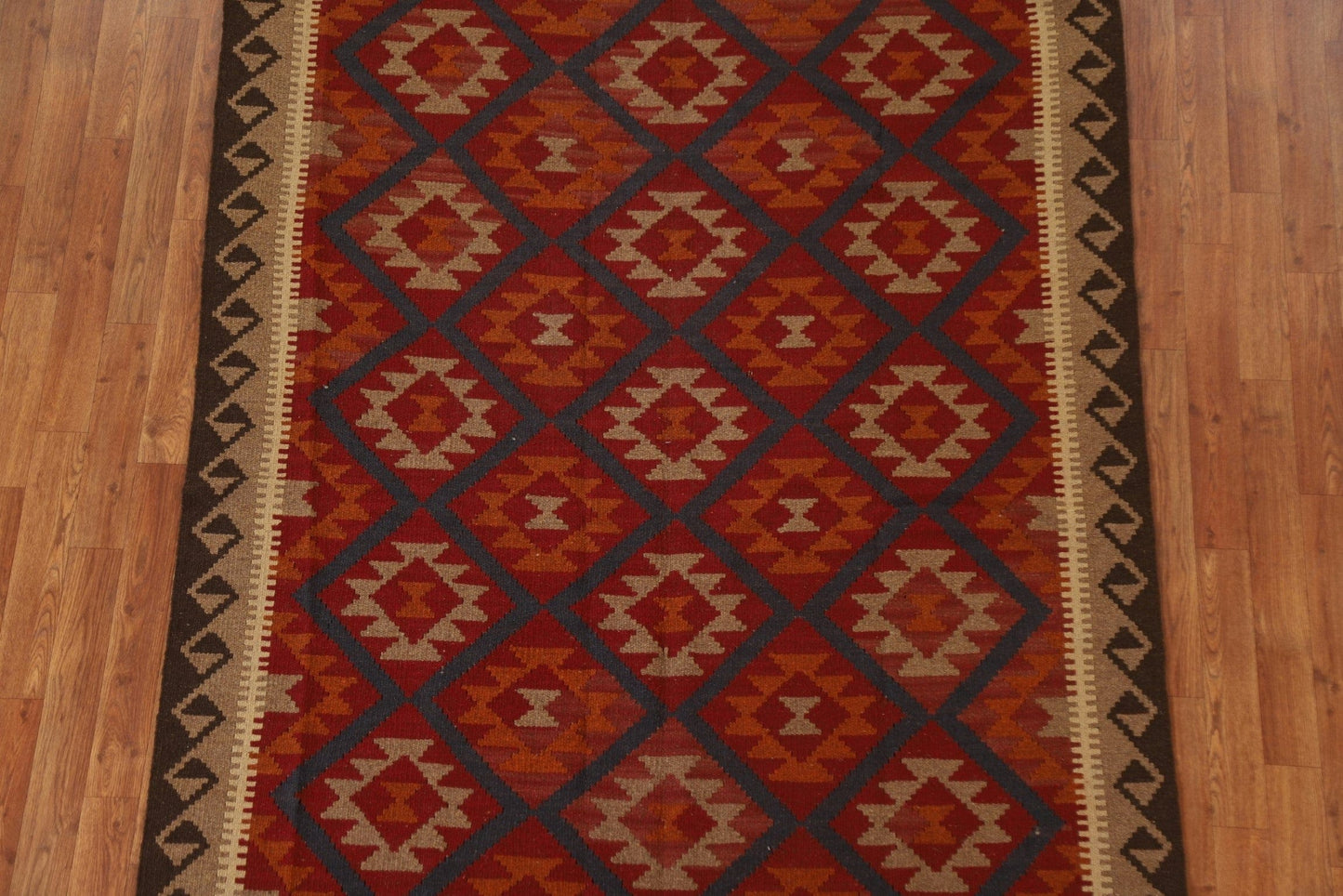 Geometric Wool Kilim Oriental Area Rug 5x7