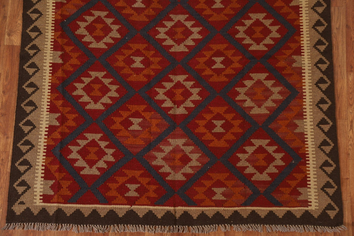 Geometric Wool Kilim Oriental Area Rug 5x7