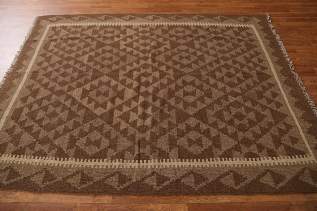 Geometric Kilim Oriental Wool Area Rug 5x7