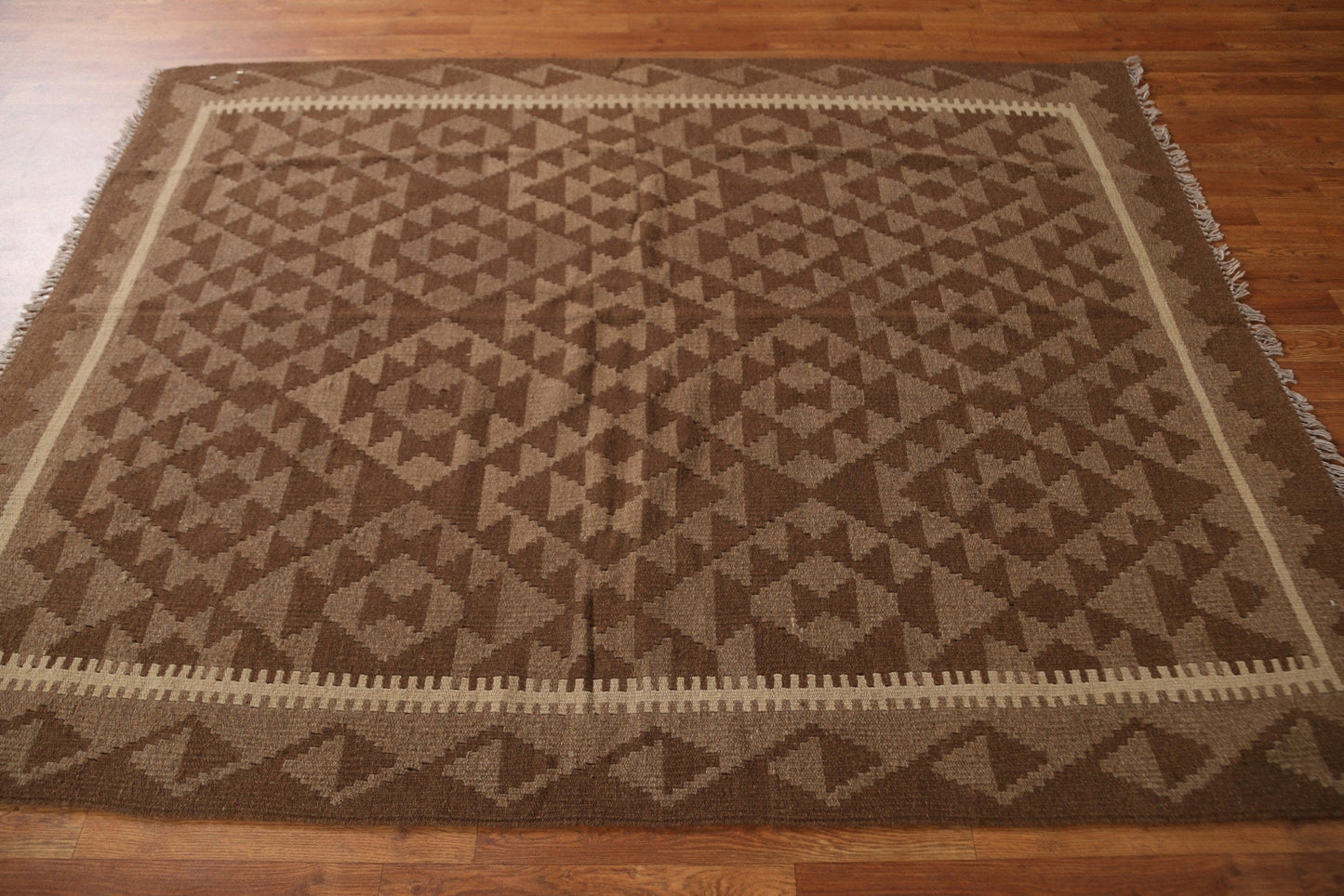 Geometric Kilim Oriental Wool Area Rug 5x7