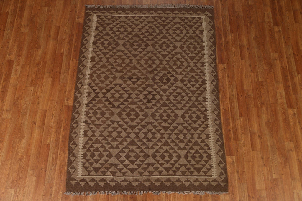 Geometric Kilim Oriental Wool Area Rug 5x7