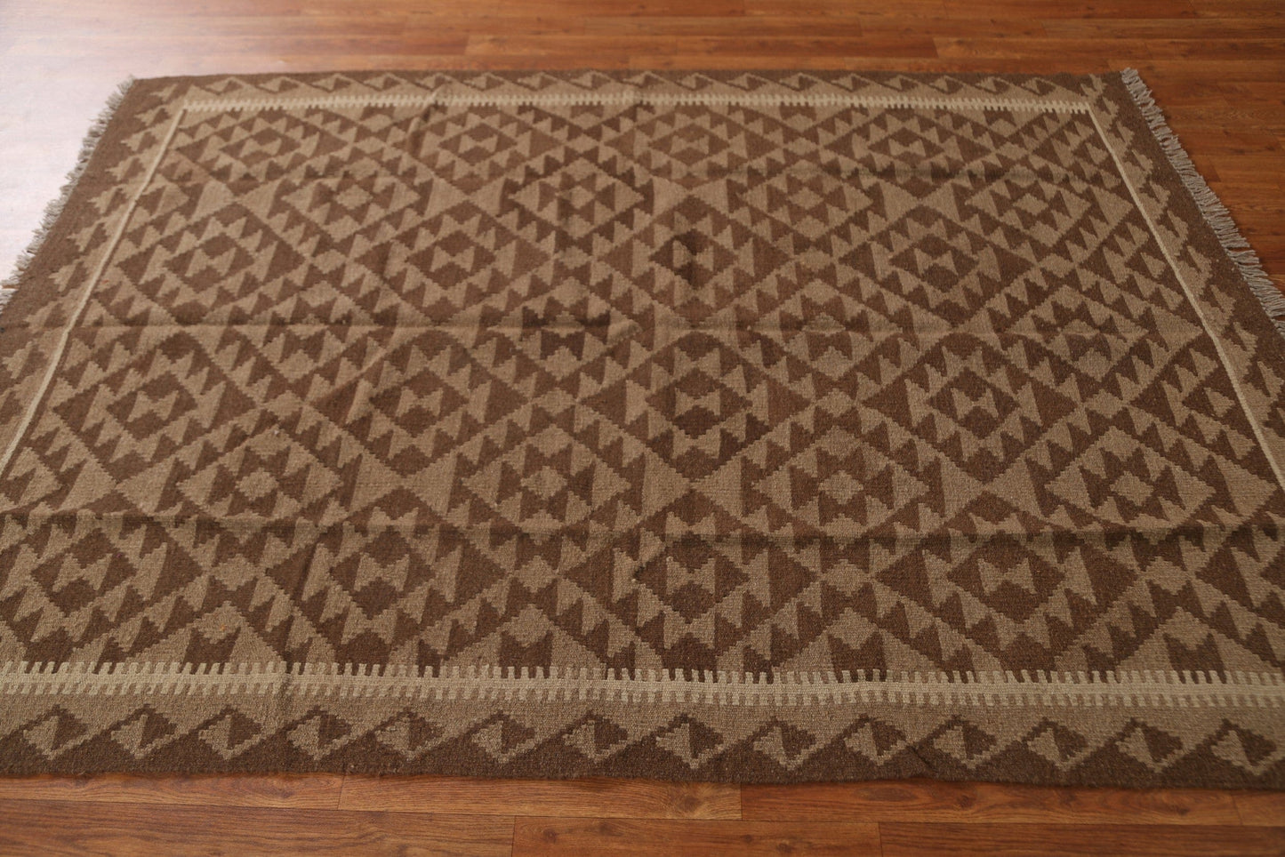 Geometric Kilim Oriental Wool Area Rug 5x7