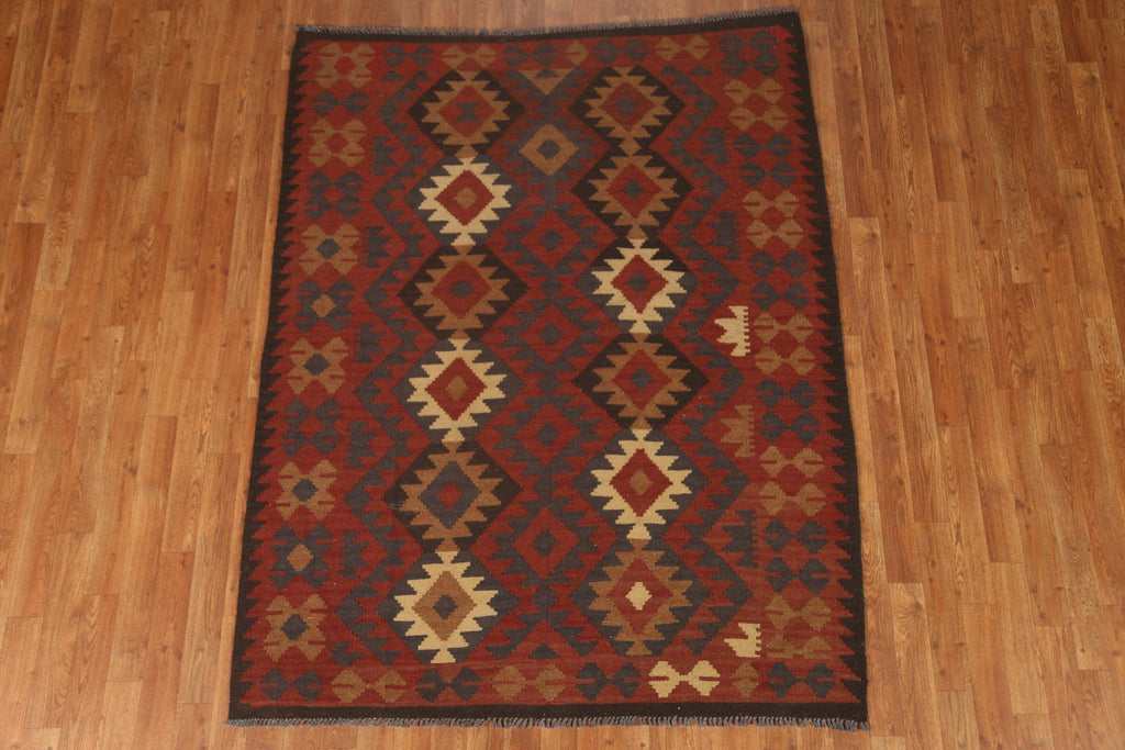 Tribal Kilim Wool Area Rug 5x6