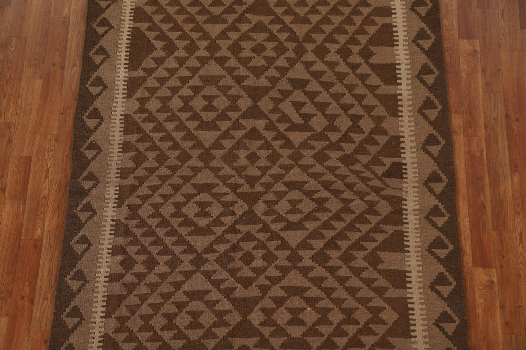 Geometric Kilim Wool Area Rug 5x7