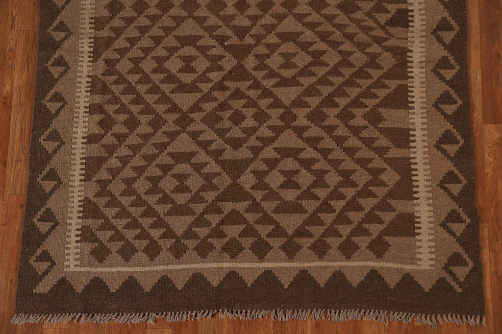 Geometric Kilim Wool Area Rug 5x7