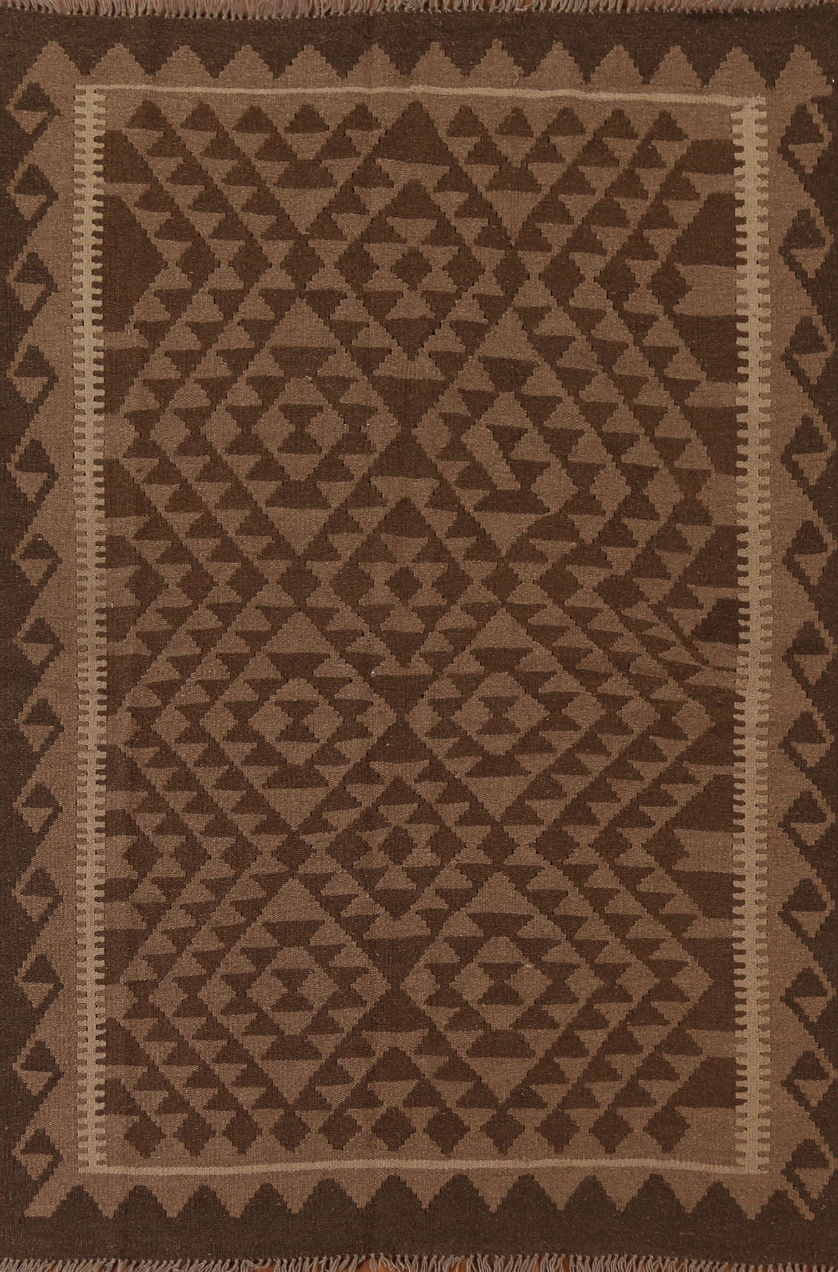 Geometric Kilim Wool Area Rug 5x7