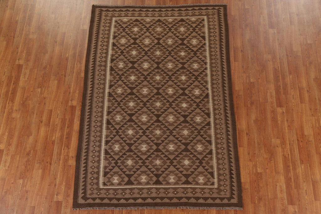 Tribal Kilim Wool Area Rug 5x8