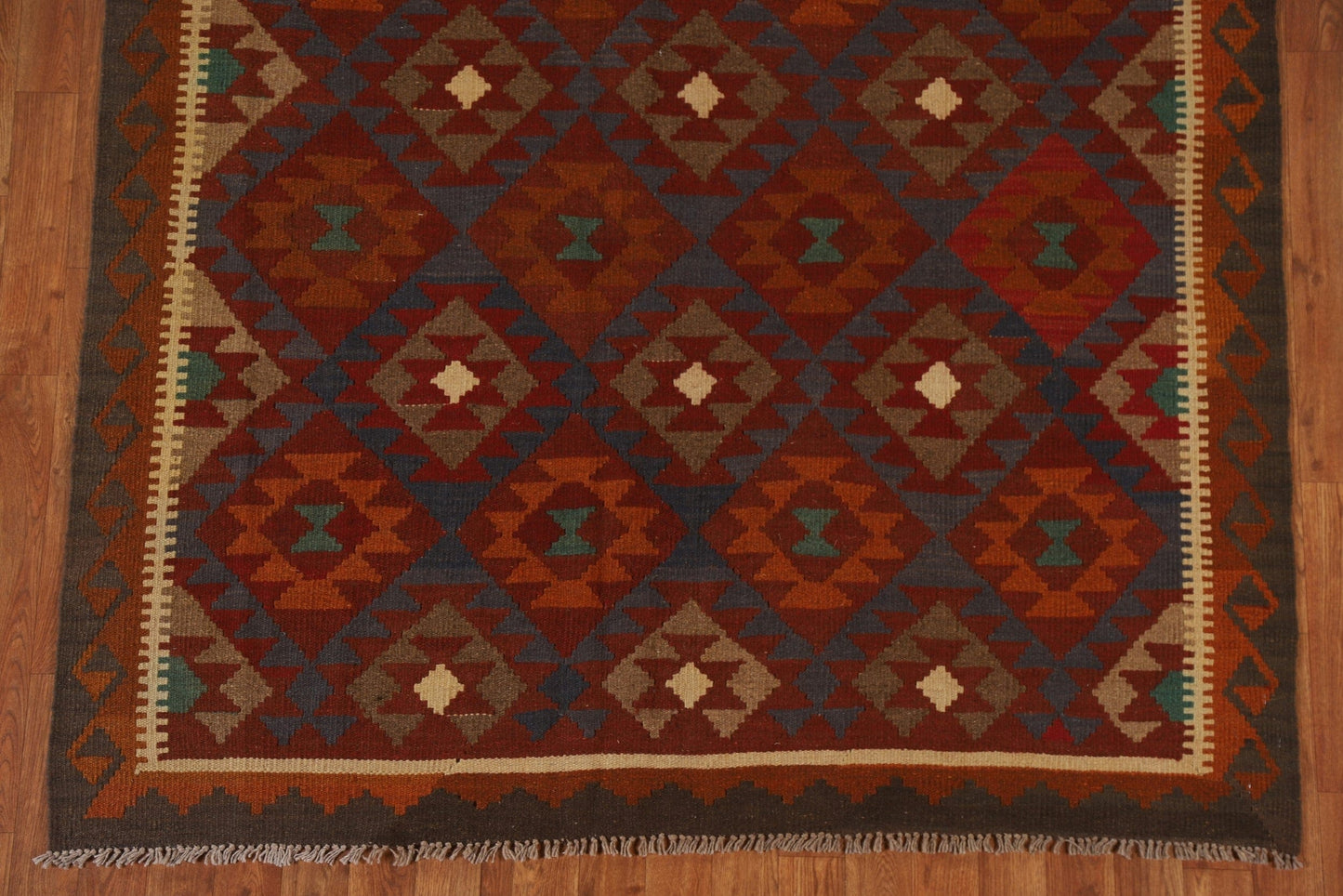 Geometric Kilim Oriental Wool Area Rug 5x8