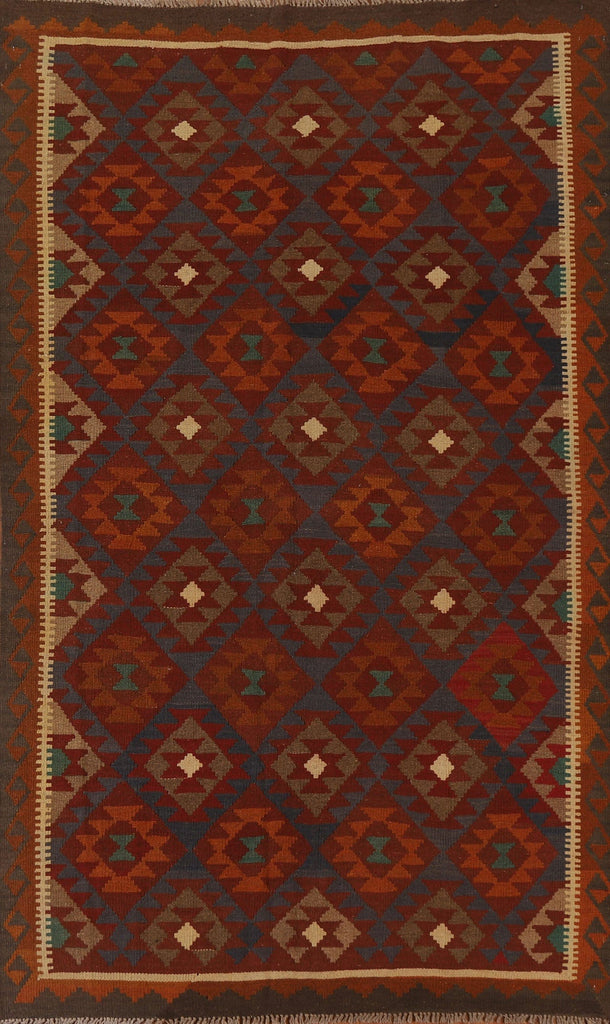 Geometric Kilim Oriental Wool Area Rug 5x8