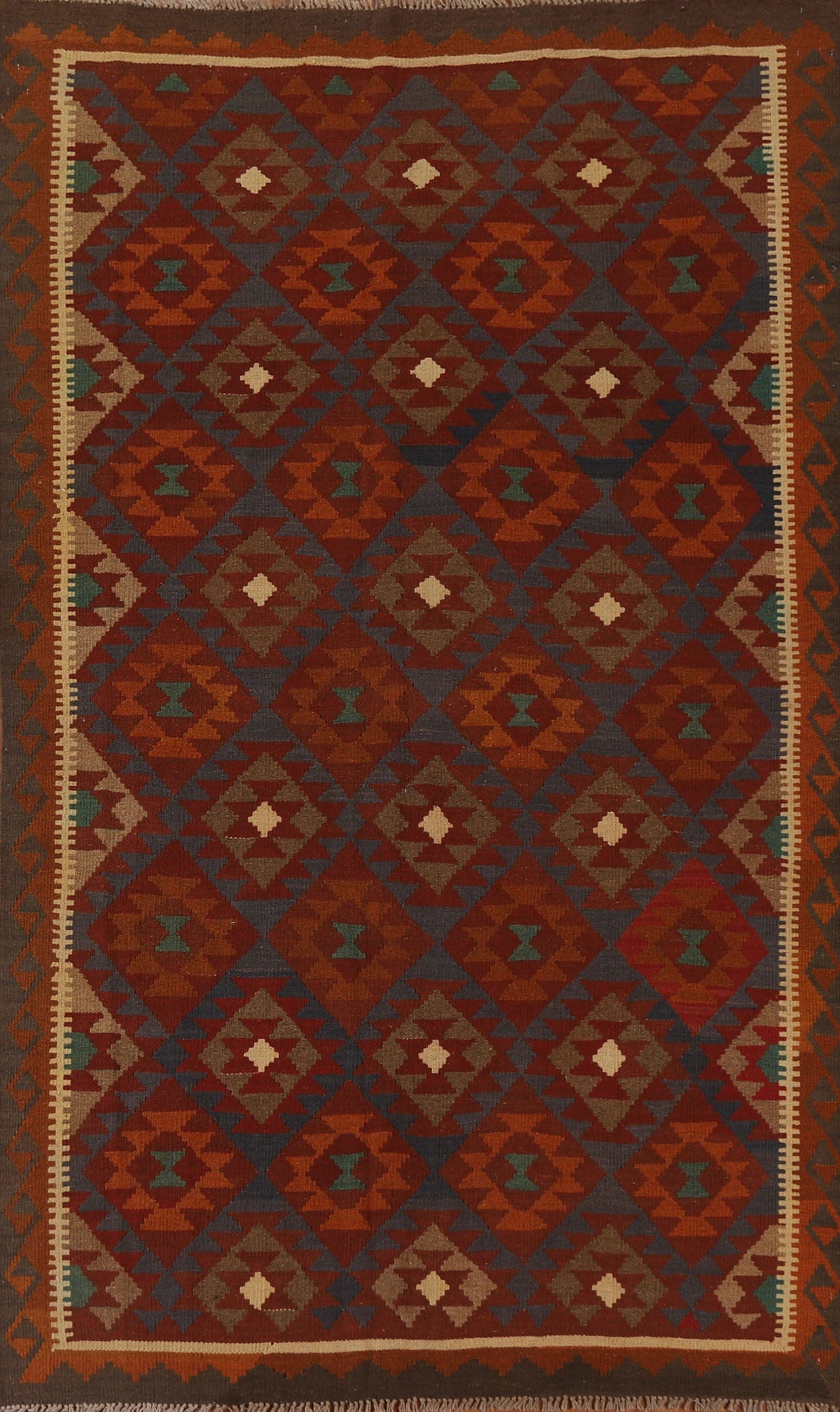 Geometric Kilim Oriental Wool Area Rug 5x8