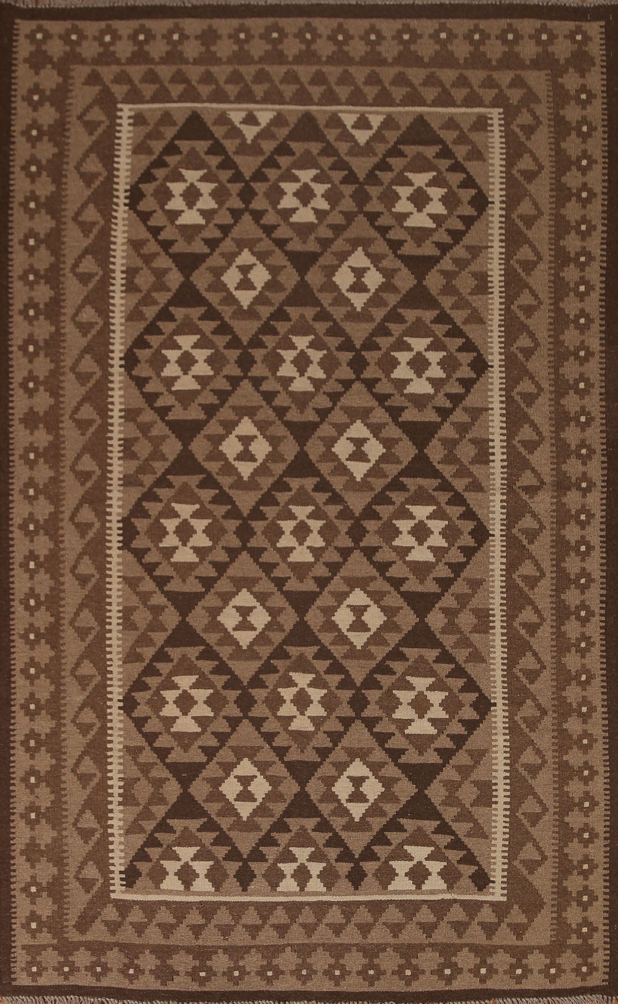 Geometric Kilim Oriental Wool Area Rug 5x8