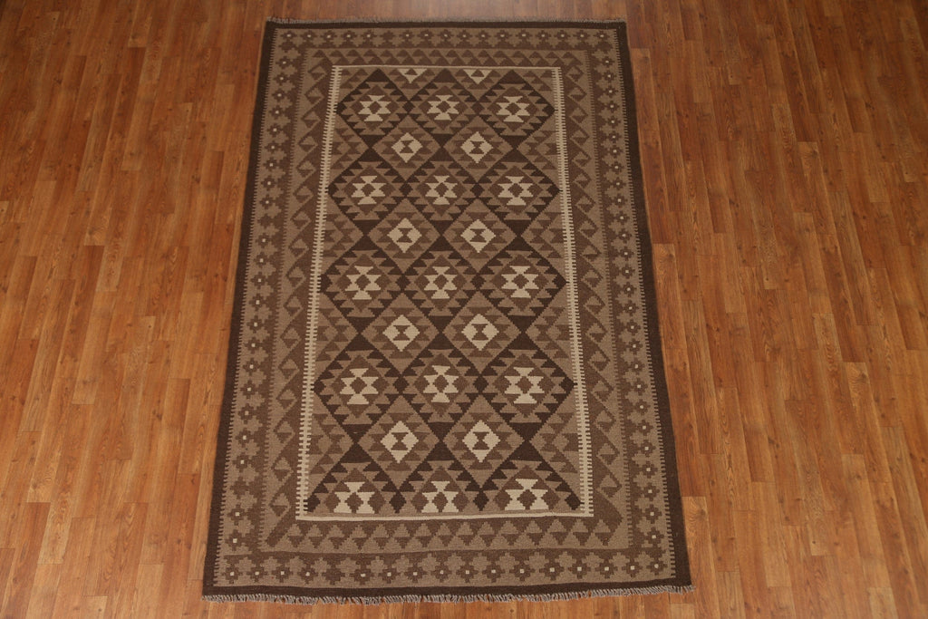 Geometric Kilim Oriental Wool Area Rug 5x8