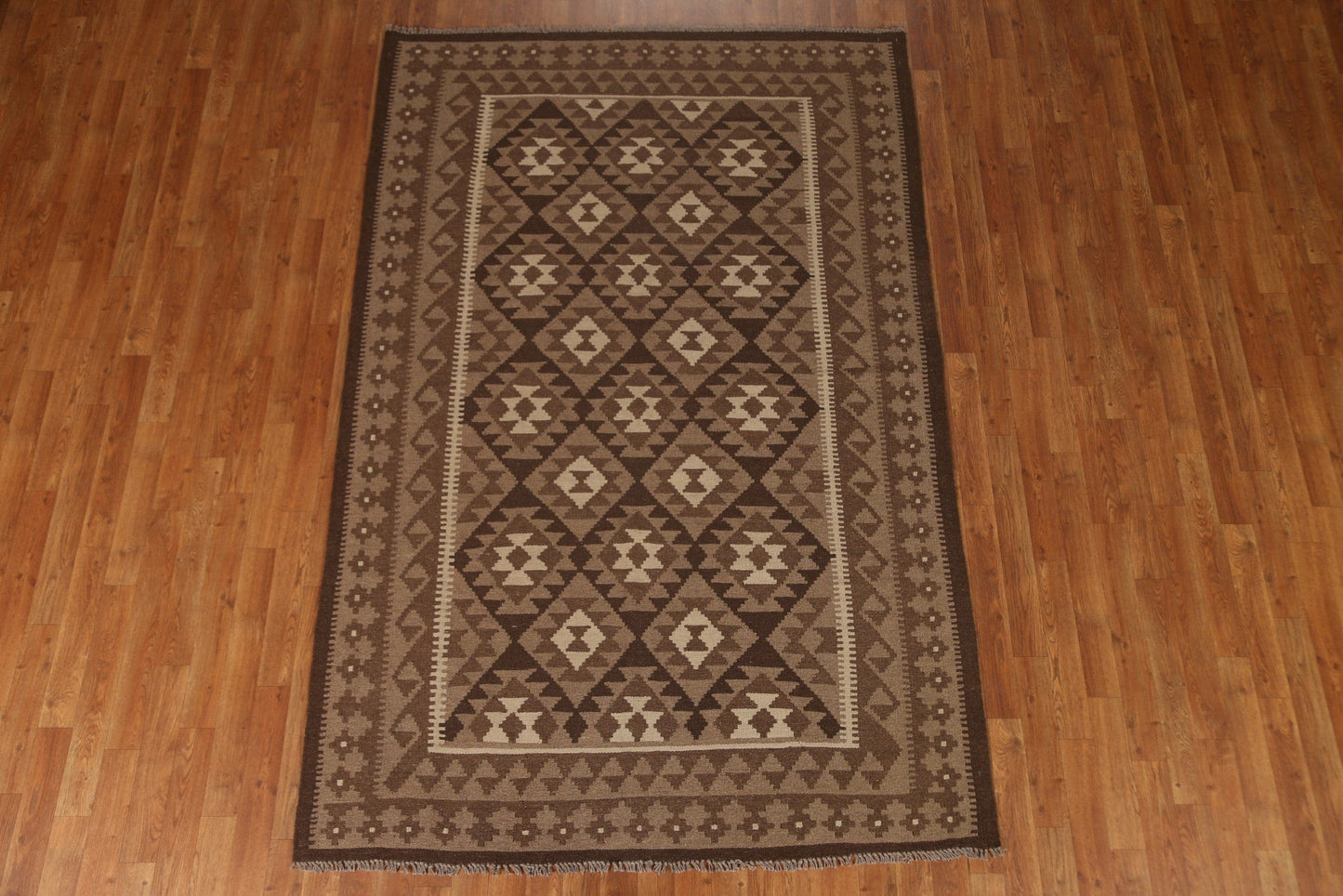 Geometric Kilim Oriental Wool Area Rug 5x8