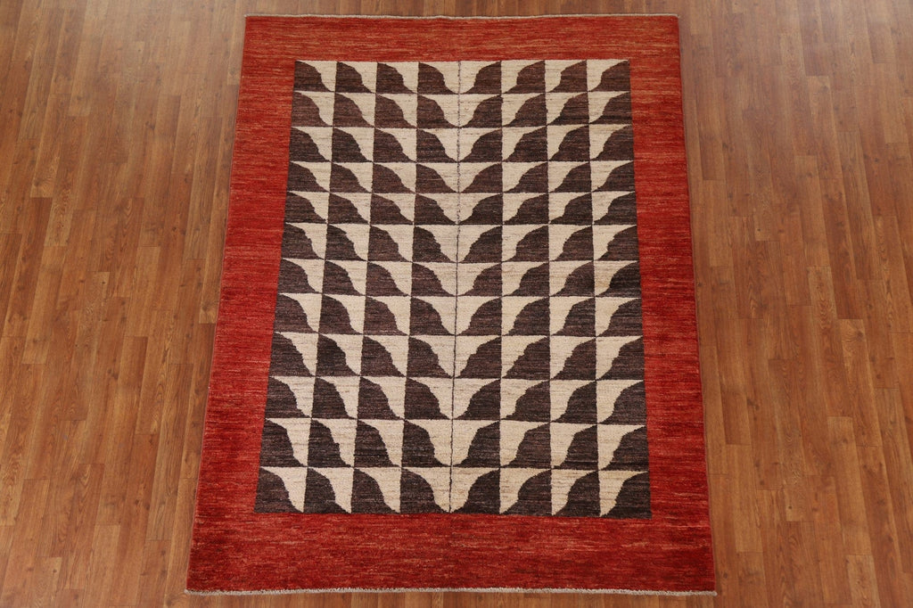 Geometric Gabbeh Kashkoli Oriental Area Rug 6x7